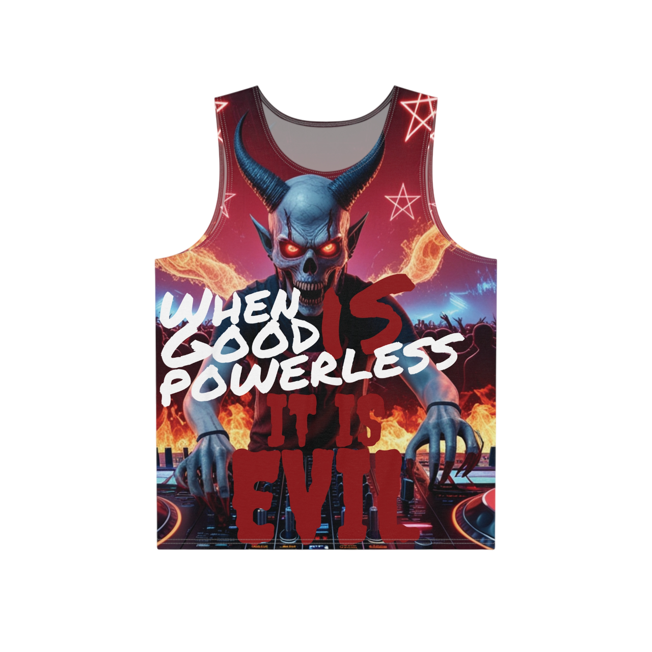 Graphic Tank Top for Men - "When Good is Powerless, it is Evil"